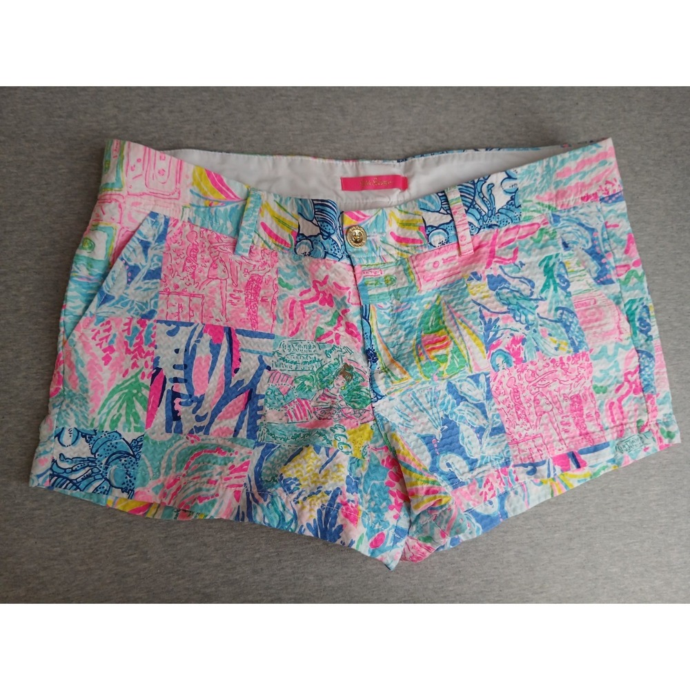 Lilly Pulitzer Shorts 16 Walsh Patchwork Floral 3" Resort Beach Resort Boho